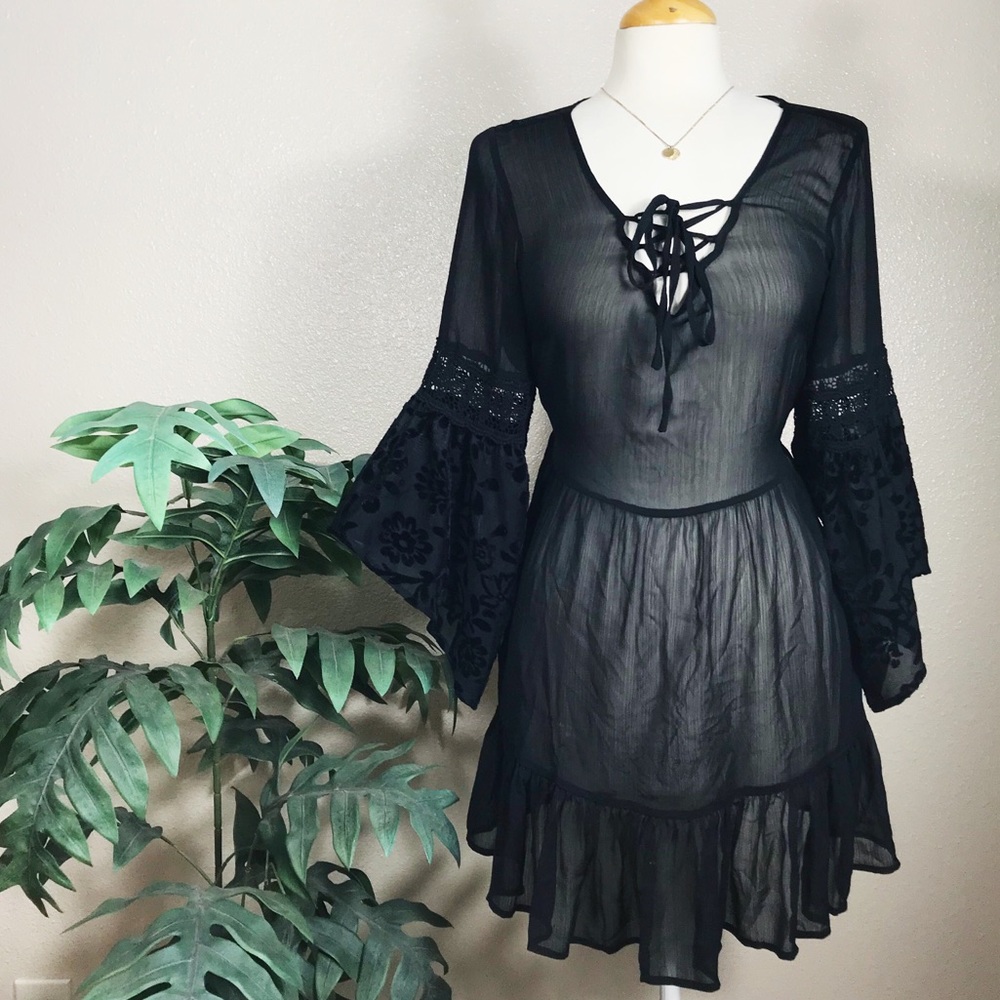 BAND OF GYPSIES bell sleeves peasant boho dress